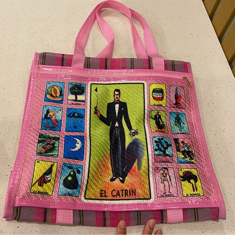 Mexican Lotería Colorful Reusable Mesh Tote Bag